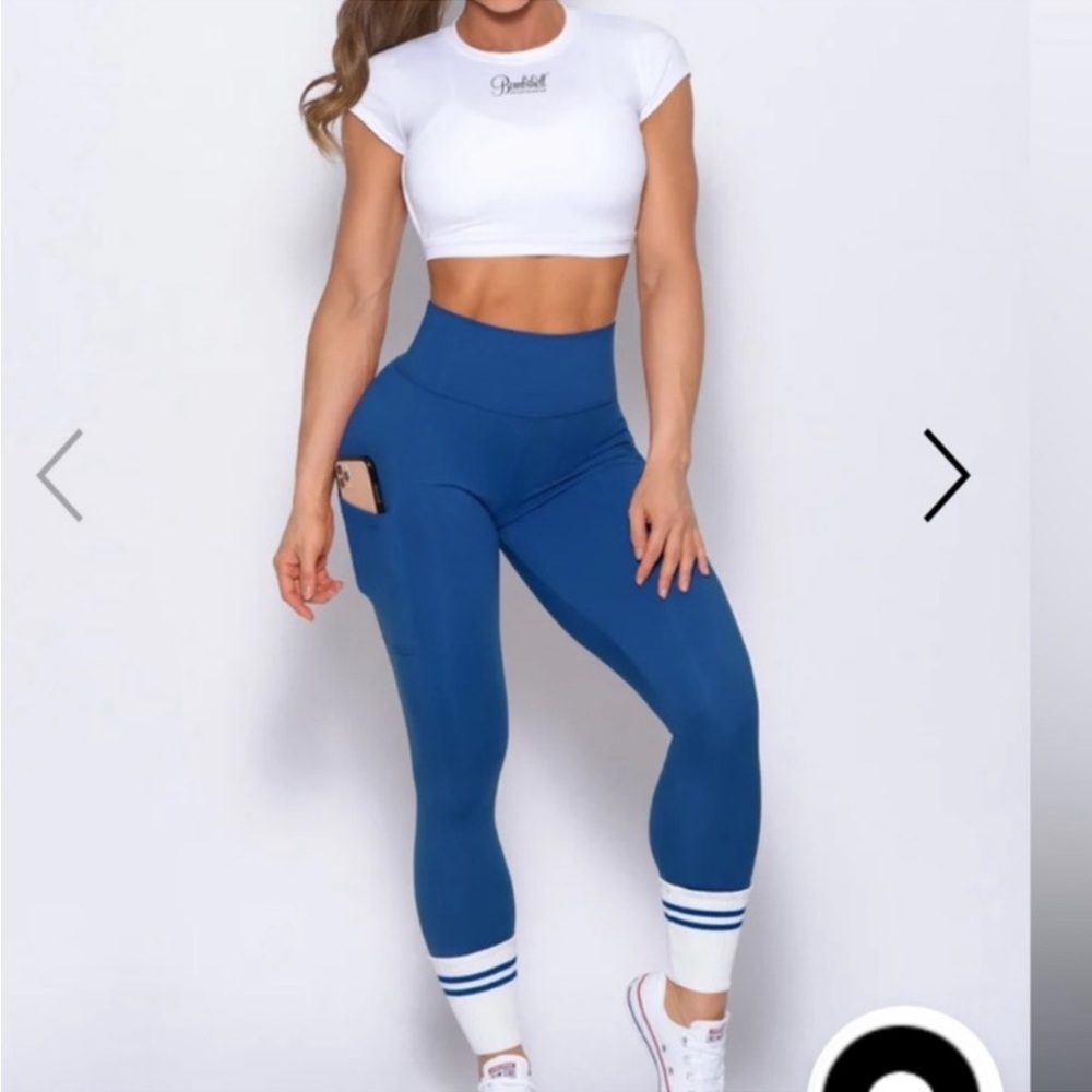 Bombshell sportswear cobalt blue ankle socks leggings medium